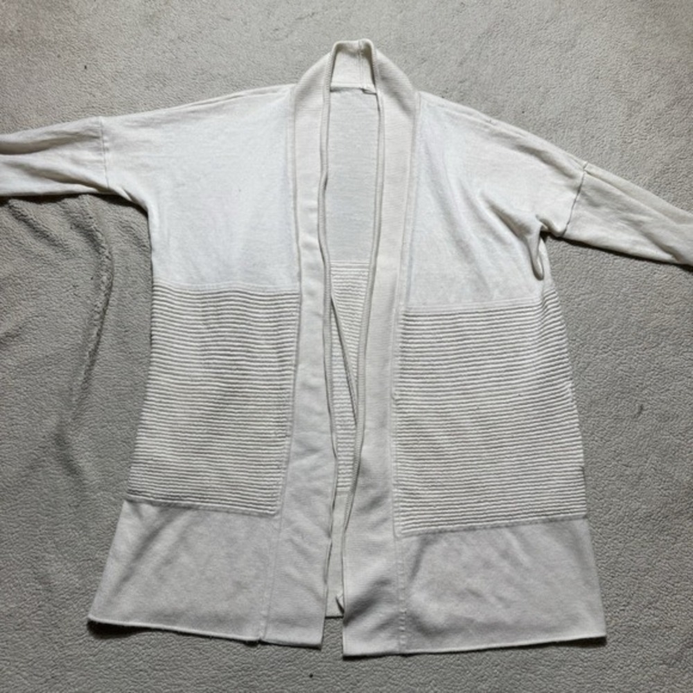 Lululemon Cardigan Womens Large Sit In Lotus Wrap II Merino Wool Split Back Rib - Picture 2 of 11